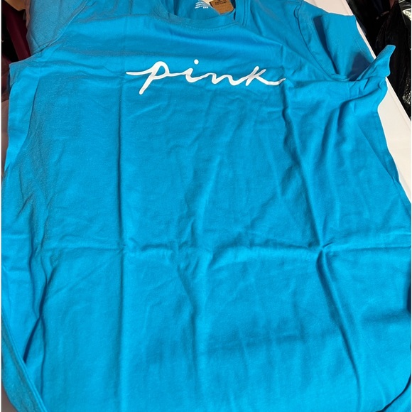 Vs pink crop crew skinny jogger short sleeve tee Neon scuba script logo - Picture 6 of 15